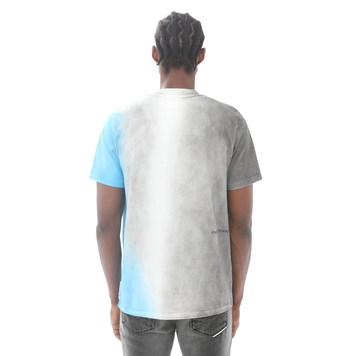 NOVELTY TEE "BLACK HOLE" IN INDIGO BUNTING TYE DYE 323A3-TT31A