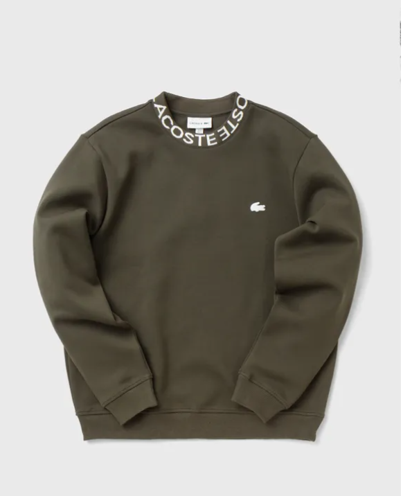 SUDADERA VERDE OLIVA CUELLO REDONDO LETRAS
