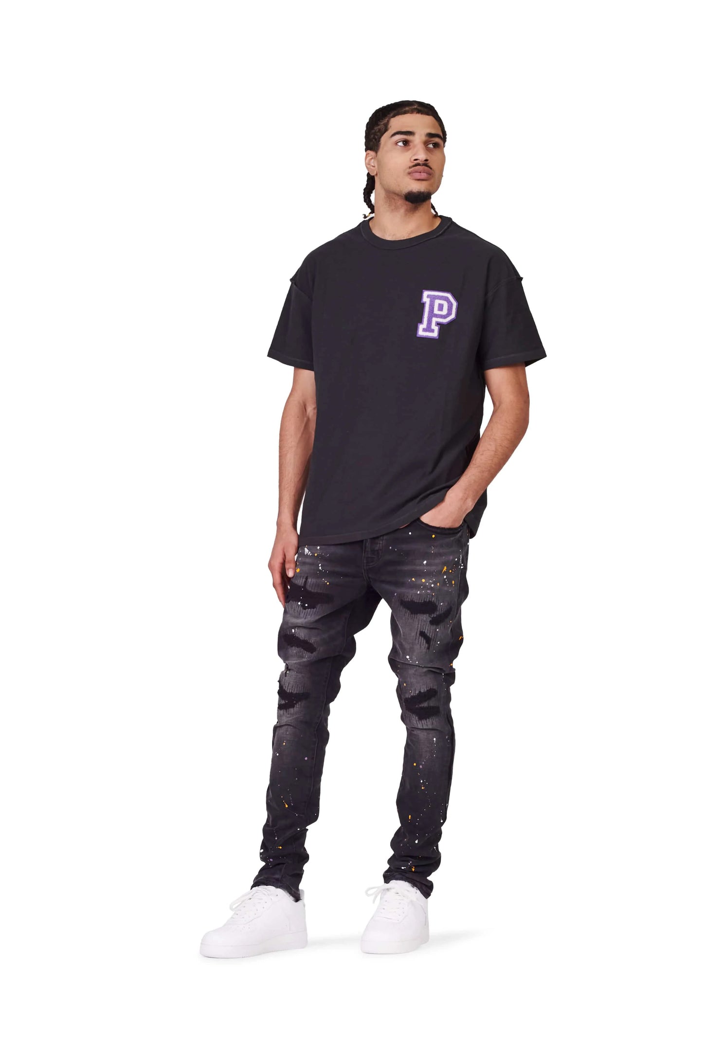 P001 PINTURA DE LAVADO NEGRO EXCLUSIVO DE LAVADO DE JEAN SKINNY DE BAJO TIRO
