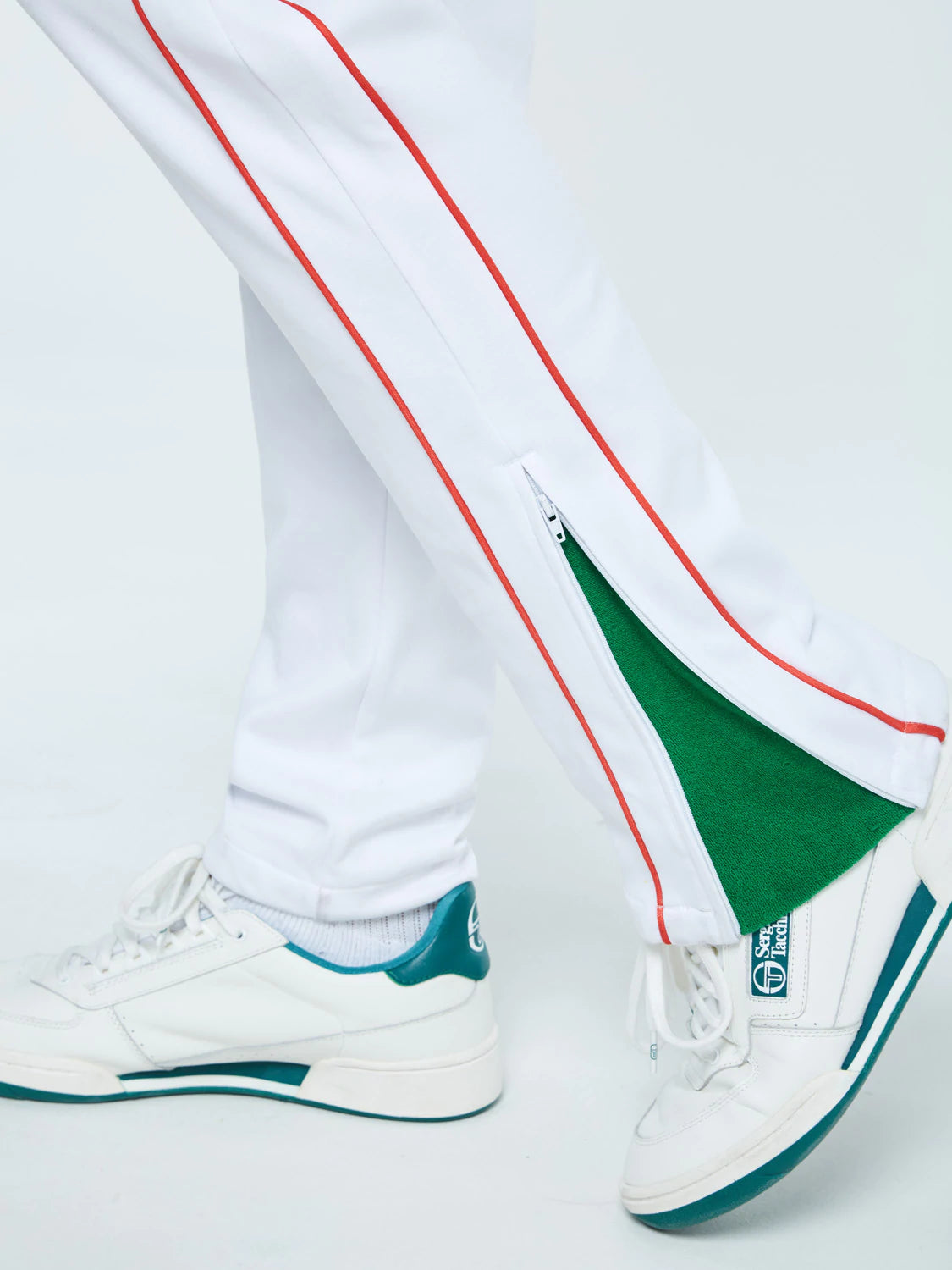 AMISCORA TRACK PANTS ARCHIVIO-WHITE/GRENADINE/JOLLY GREEN