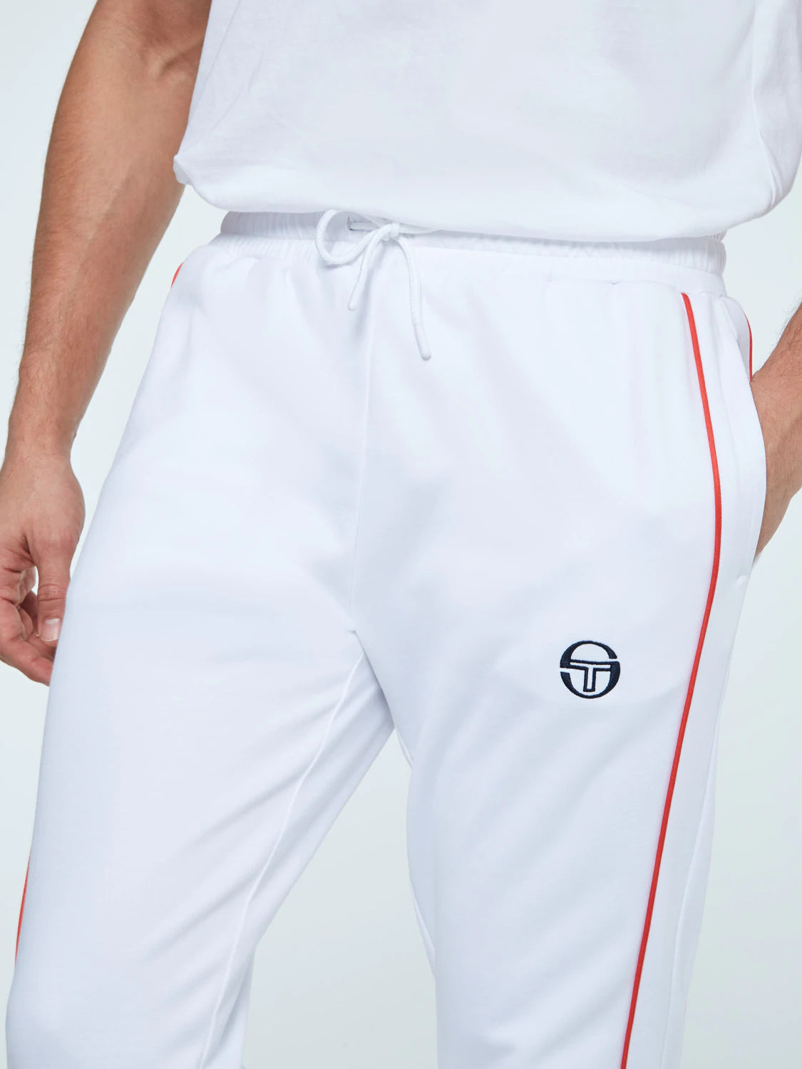 AMISCORA TRACK PANTS ARCHIVIO-WHITE/GRENADINE/JOLLY GREEN