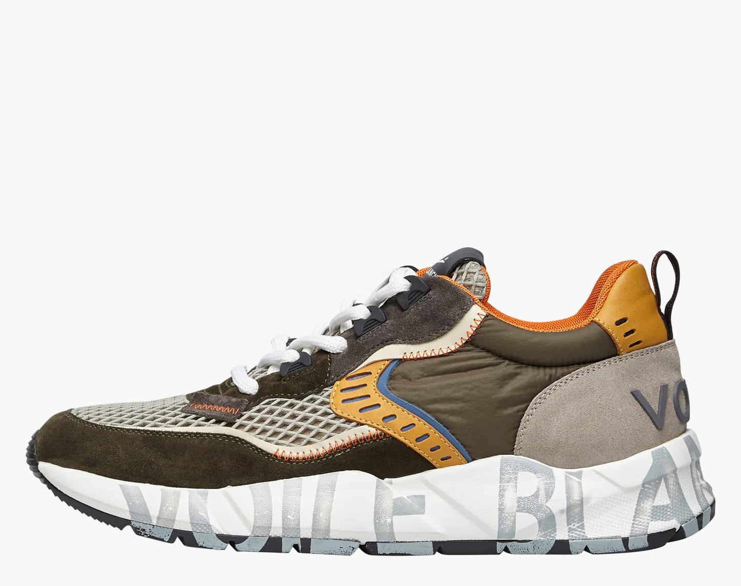 VOILE BLANCHE CLUB01. SUEDE AND MESH SNEAKERS ARMY GREEN