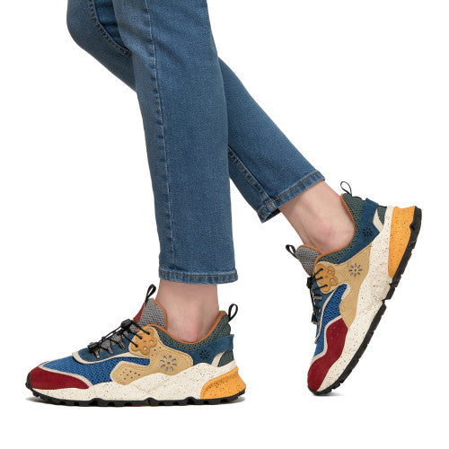 KOTETSU HOOKS MAN - Suede and mesh sneakers - Red/Light blue