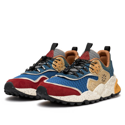 KOTETSU HOOKS MAN - Suede and mesh sneakers - Red/Light blue
