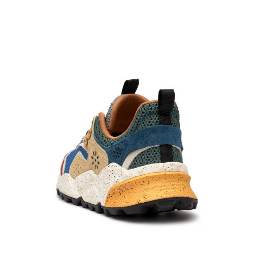 KOTETSU HOOKS MAN - Suede and mesh sneakers - Red/Light blue