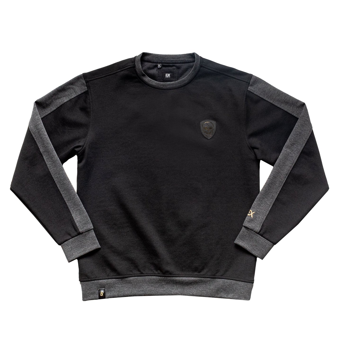 Eight-X Skull Crewneck Pullover Sweatshirt - Black