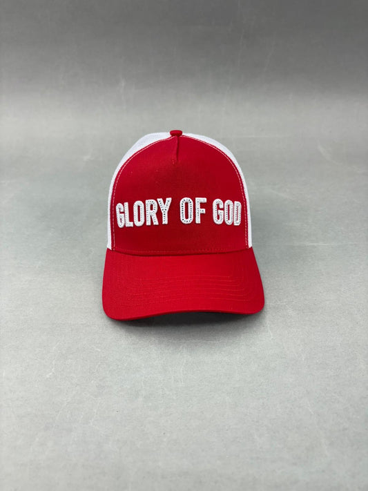 GLORY OF GOD HAT ROJA Y BLANCA