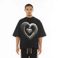 Hvman's Oversized Heavyweight Novelty Tee "Heart" in Black 326AC-TT04A