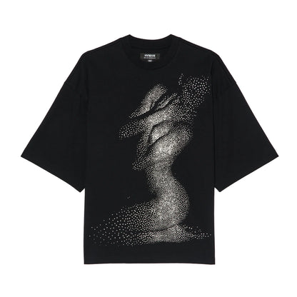 Hvman's Oversized Heavyweight Novelty Tee "Beauty" in Black SKU: 326AC-TT05A
