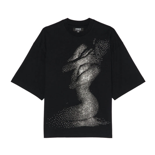 Hvman's Oversized Heavyweight Novelty Tee "Beauty" in Black SKU: 326AC-TT05A