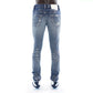 PUNK SUPER SKINNY EN RAYA AZUL 