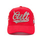 Cult's Paisley Shimuchan Logo Mesh Back Trucker Hat in Red 624B10-CH73B