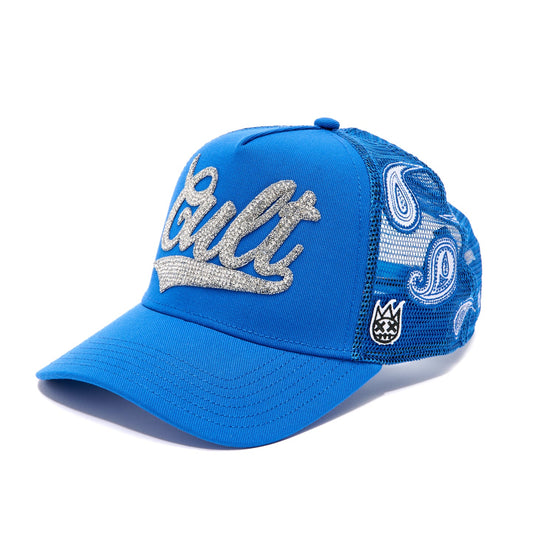 PAISLEY SHIMUCHAN LOGO MESH BACK TRUCKER HAT IN ROYAL BLUE 624B9-CH73C