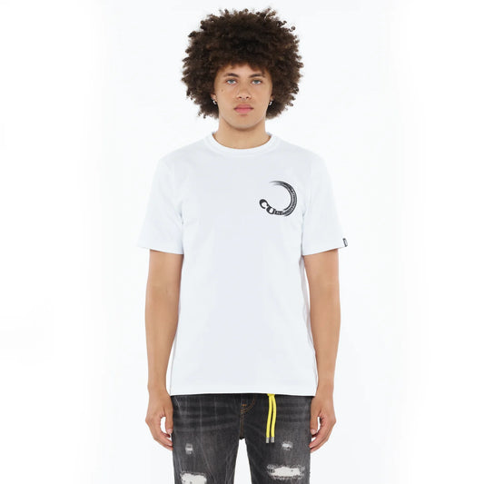 Cult's Short Sleeve Crew Neck Tee "Gradient Logo" in White