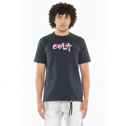 Cult's Heavyweight Short Sleeve Crew Neck Tee "Artist Logo" in Steel