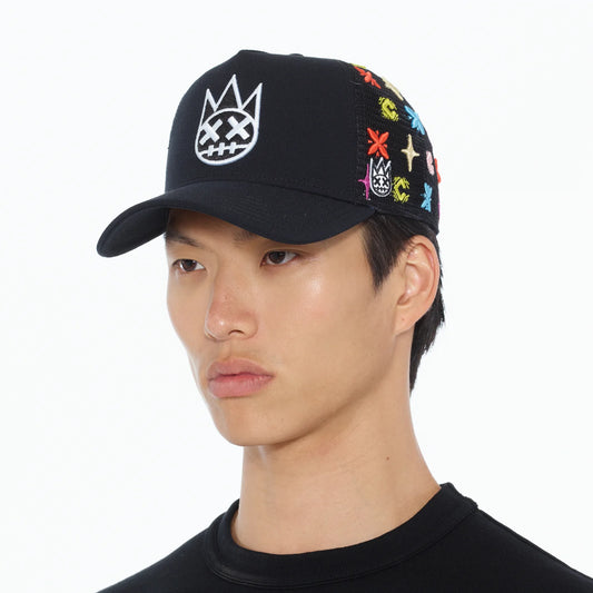 Cult's Cult Logo Pattern Hat in Black Pattern 625AC-CH69A