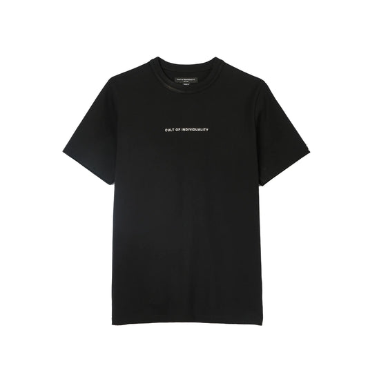 Short Sleeve Crew Neck Tee "Shimuchan" Logo in Black