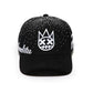 Cult's Exclusive "Crystals" 5 Panel A Frame Trucker Hat in Black 625BC-CC03A