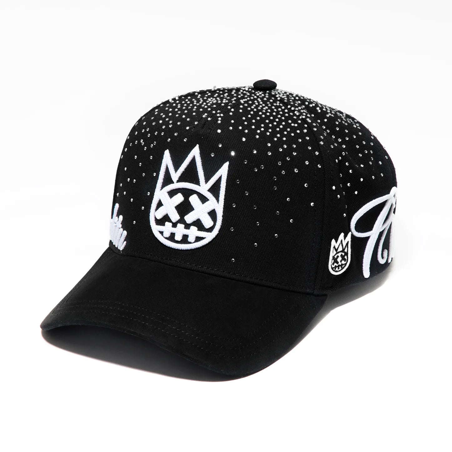Cult's Exclusive "Crystals" 5 Panel A Frame Trucker Hat in Black 625BC-CC03A