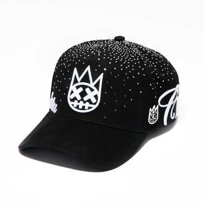 Cult's Exclusive "Crystals" 5 Panel A Frame Trucker Hat in Black 625BC-CC03A