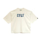 Cult's Oversized Heavyweight Boxy Short Sleeve Crew Neck Tee "Painter" in Winter White  625B10-K36A