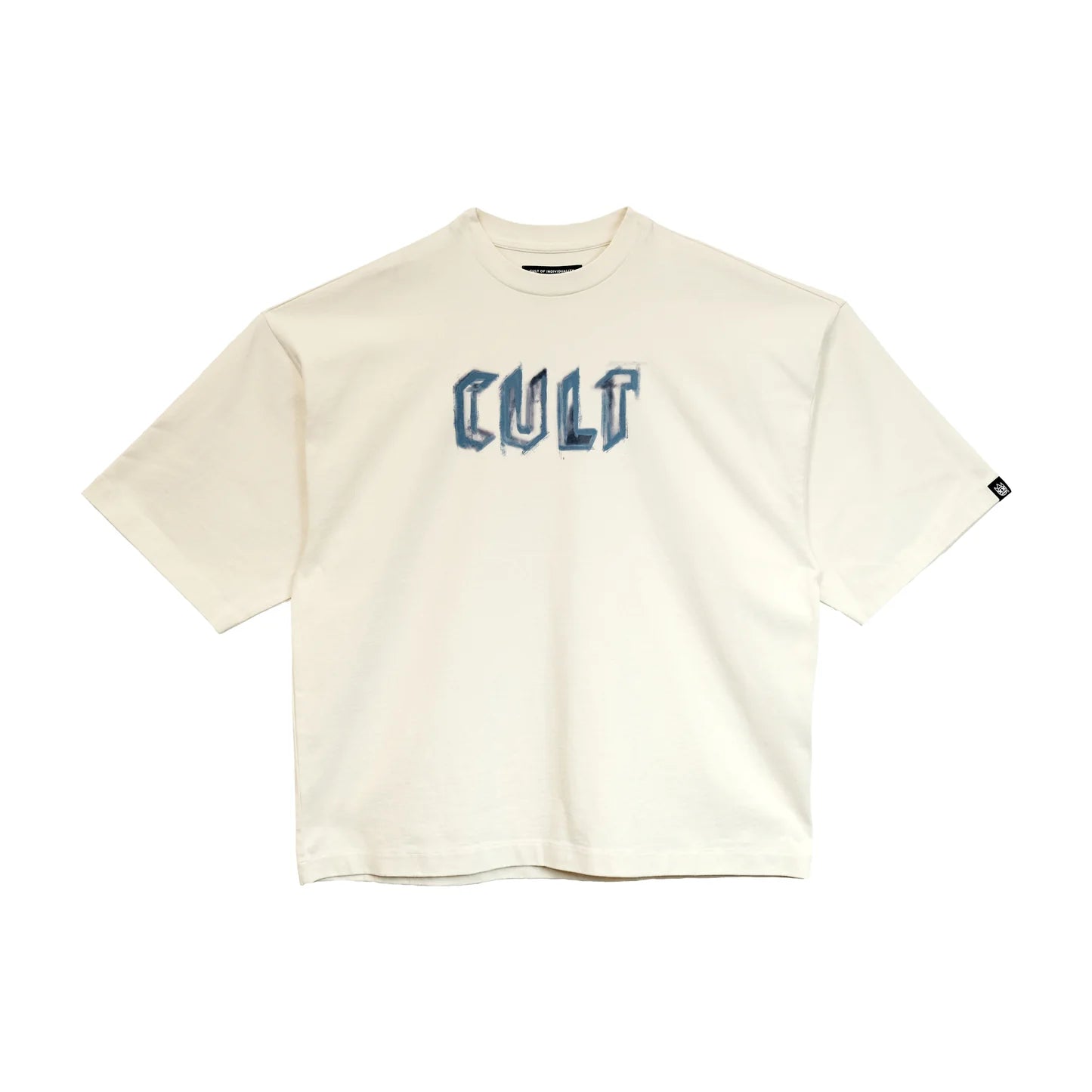 Cult's Oversized Heavyweight Boxy Short Sleeve Crew Neck Tee "Painter" in Winter White  625B10-K36A