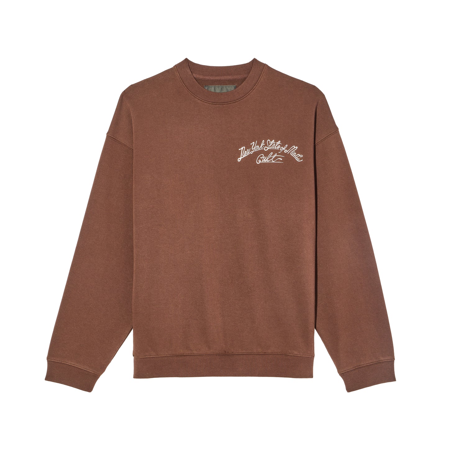 Cult's Novelty Fleece Crew Sweatshirt in Chocolate SKU: 625B11-FC23A