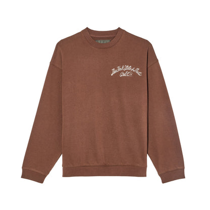 Cult's Novelty Fleece Crew Sweatshirt in Chocolate SKU: 625B11-FC23A