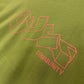 Cult's Oversized Heavyweight Boxy Fit Short Sleeve Crew Neck Tee "Cult Stacked" in Green Oasis SKU: 625B11-K50A-XS