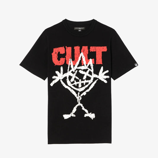 Cult's Heavyweight Short Sleeve Crew Neck Tee "Illusion" in Black  625B7-K30A-S