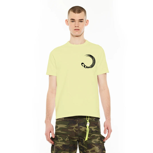 Cult's Heavyweight Short Sleeve Crew Neck Tee "Gradient" in Neon Yellow