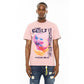Cult's Heavyweight Short Sleeve Crew Neck Tee "Cult Records" in Silver Pink 625B7-K39A