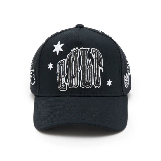 Cult x El Alfa Premium Paisley 5 Panel A Frame Trucker Hat in Black 625B8-CH63A