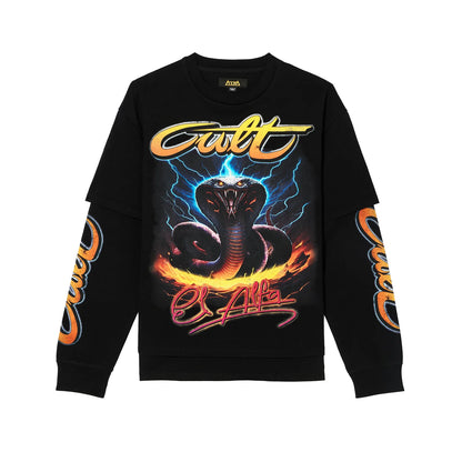 Cult x El Alfa Premium Long Sleeve Thermal Shirt "Cobra" in Black 625B8-LS26A