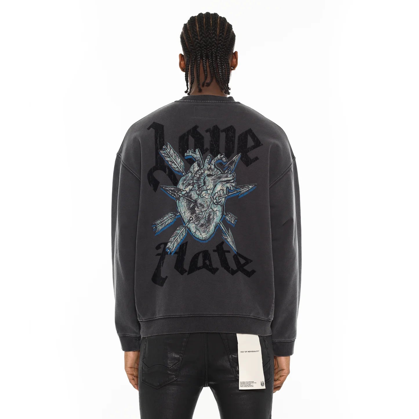 Cult's Novelty Fleece Crew Sweatshirt in Vintage Charcoal 625B9-FC21A