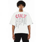 Cult's Oversized Heavyweight Boxy Short Sleeve Crew Neck Tee "C.U.L.T." in White 625B9-K32A