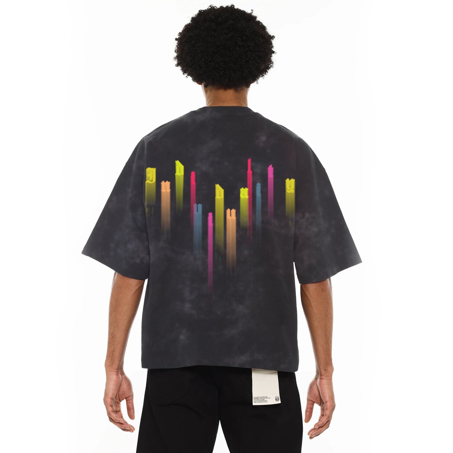 Cult's Oversized Heavyweight Boxy Short Sleeve Crew Neck Tee "Cult" in Vintage Charcoal 625B9-K47A-