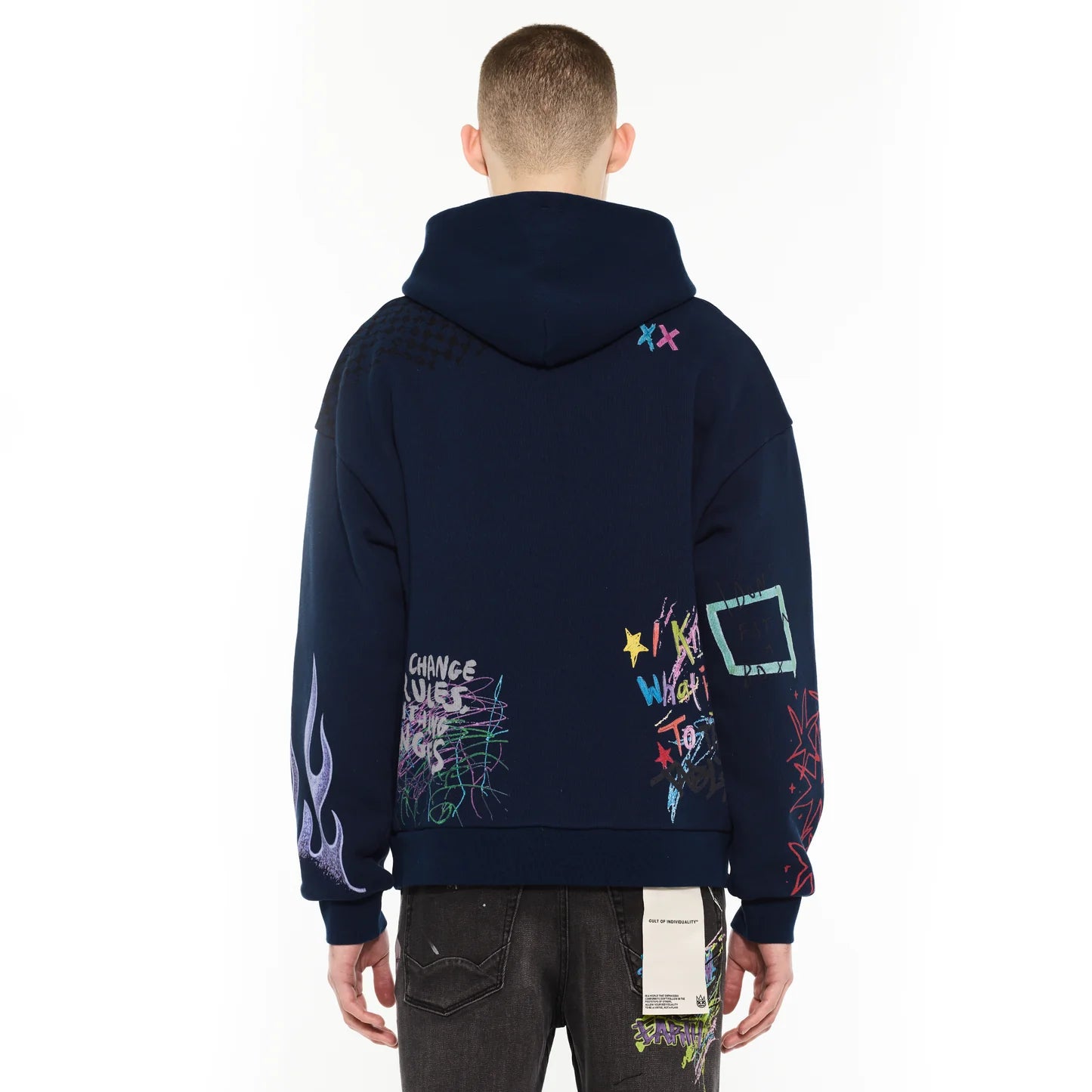 Cult's Pullover Novelty Hoody in Black 625B9-PH16A