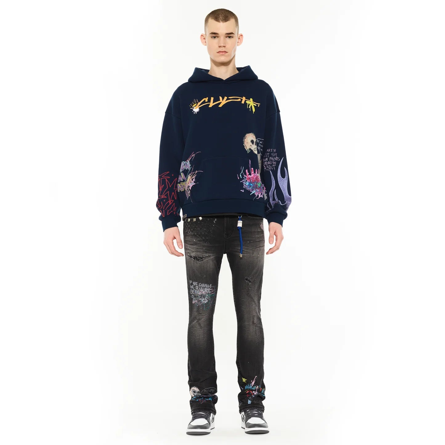 Cult's Pullover Novelty Hoody in Black 625B9-PH16A
