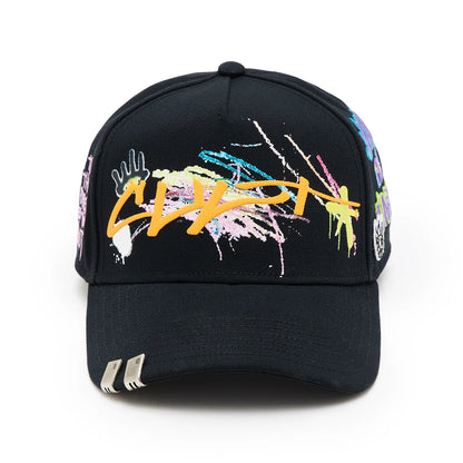Cult's Logo Mesh Back Trucker Hat "Cult Graffiti" in Black 625BC-CH104A