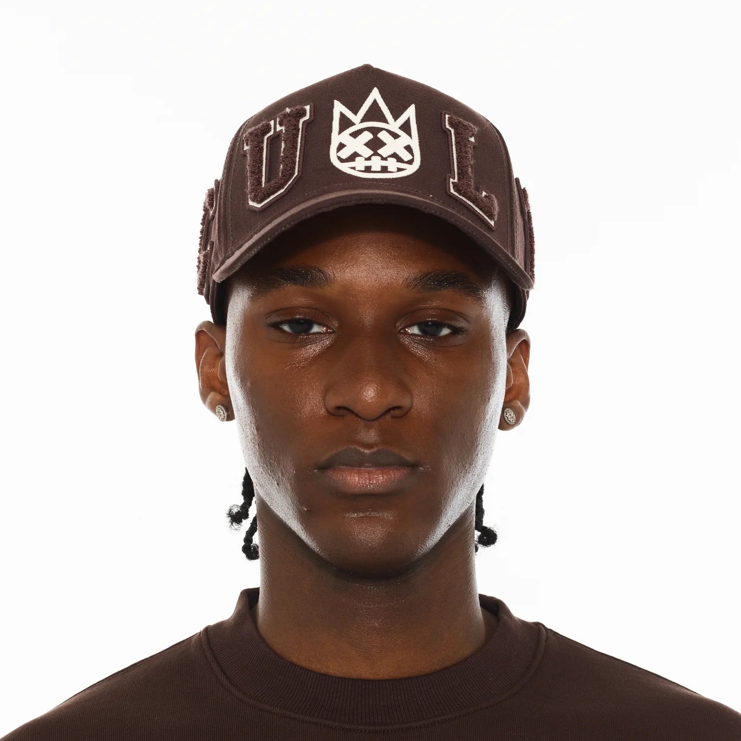 Cult's Logo Mesh Back Trucker Hat "Cult Chenille Suede" in Chocolate  625BC-CH105A