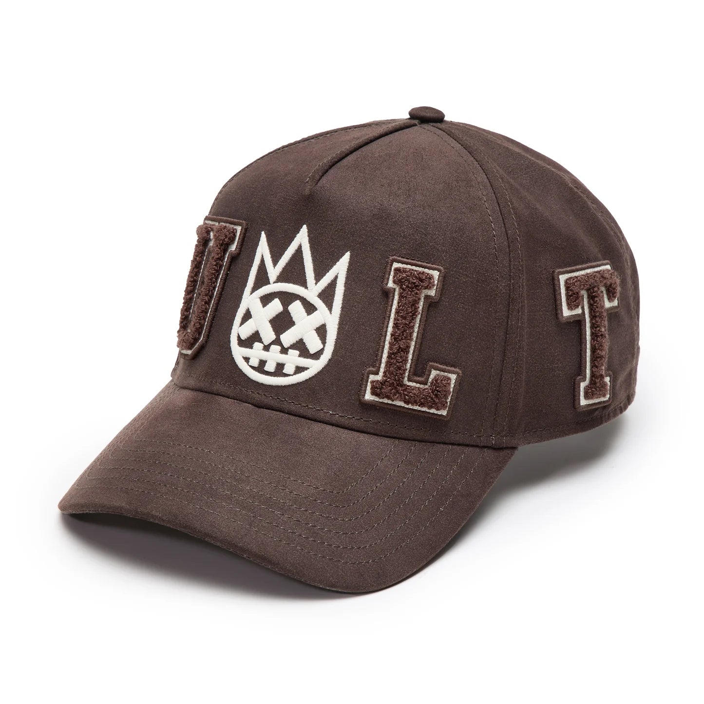 Cult's Logo Mesh Back Trucker Hat "Cult Chenille Suede" in Chocolate  625BC-CH105A