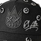 Cult x El Alfa Logo Crystal 5 Panel A Frame Trucker Hat in Black 625BC-CH113A