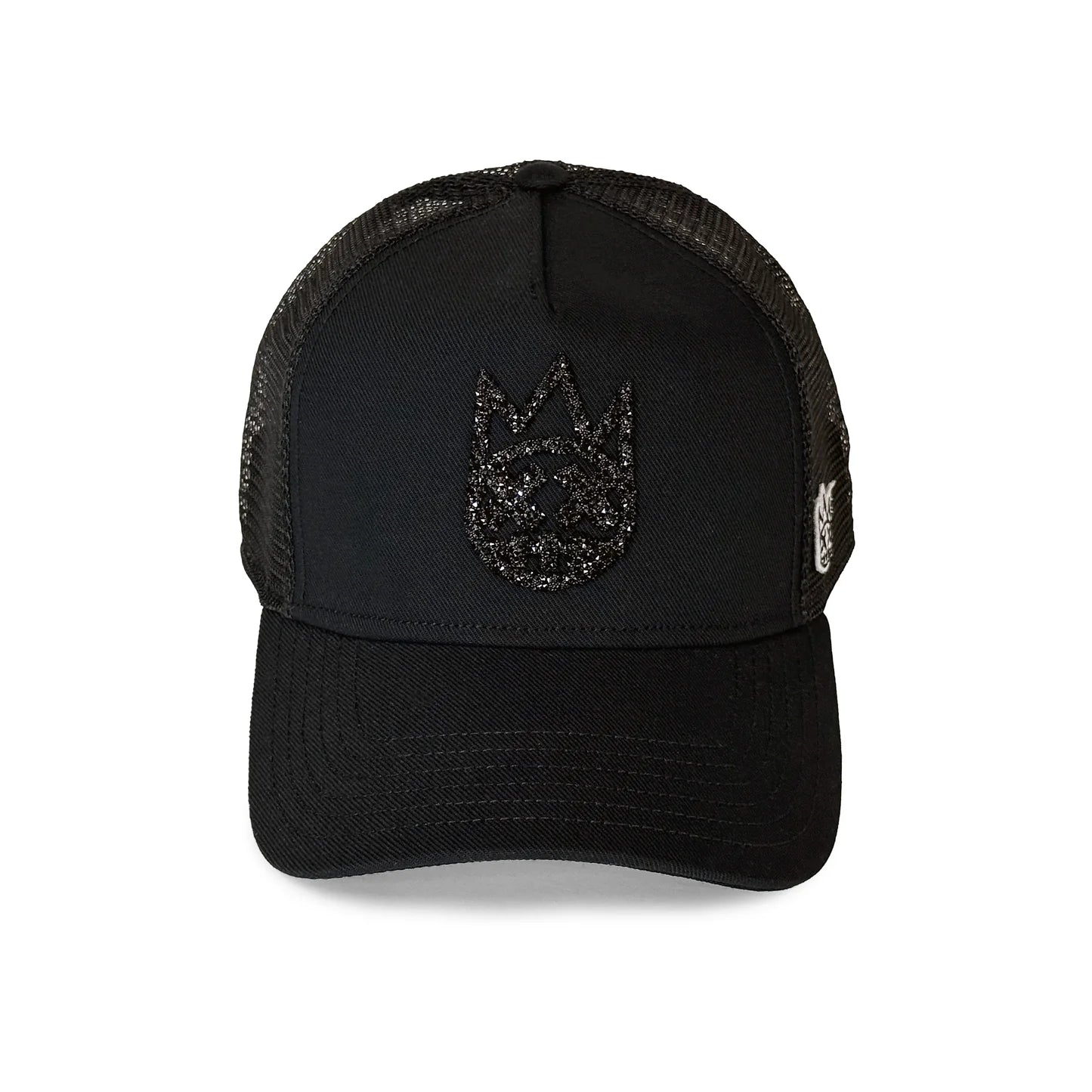 Cult's Crystal Logo Mesh Back Trucker Hat in Black 625BC-CH200A