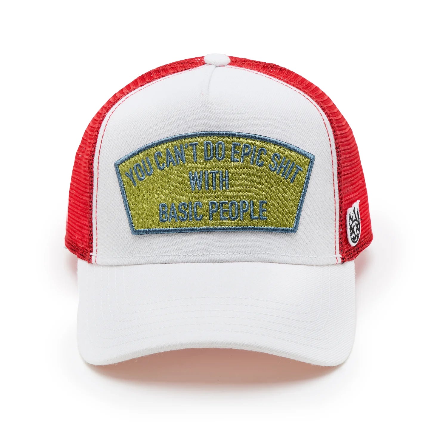 Cult's Logo Mesh Back Trucker Hat "Epic Shit" in Winter White 625BC-CH52A