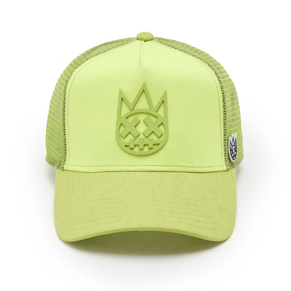 Cult's Logo Mesh Back Trucker Hat "Shimuchan" in Neon Yellow 625BC-CH56A