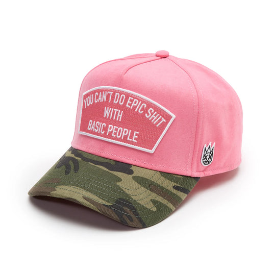 Cult's Logo Mesh Back Trucker Hat "Cant Do Epic Shit" in Geranium Pink 625BC-CH69A