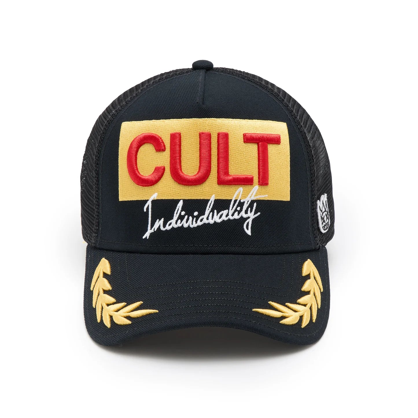 Cult's Logo Mesh Back Trucker Hat "Cult Racing" in Black  625BC-CH80A