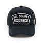 Cult's Logo Mesh Back Trucker Hat "Sex Drugs Rock N Roll" in Black 625BC-CH82A