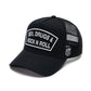 Cult's Logo Mesh Back Trucker Hat "Sex Drugs Rock N Roll" in Black 625BC-CH82A